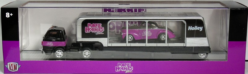 M2 Machines Auto Hauler Release 62 1970 Dodge L600 COE HOLLEY + PURPLE HORNIES